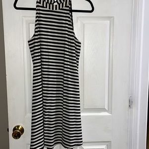 Express black and white stripe dress